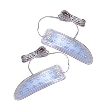 Imagem de 2 Peças de LED Espelho Retrovisor Lateral do Carro Luz de Volta, Luz de Decoração de Carro Espelho Retrovisor Universal Luz de Direção Luz de Lembrete Led Espelho Retrovisor Luz de Tira Anticolisão