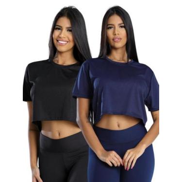Imagem de Kit 2 Cropped Dry Feminino Blusa Camiseta Academia - Jinkingstore, Pre