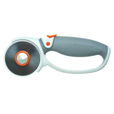 Imagem de Fiskars Cortador rotativo de titânio, Ø 60 mm, para usuários destros e canhotos, laranja/branco/cinza, 1004753