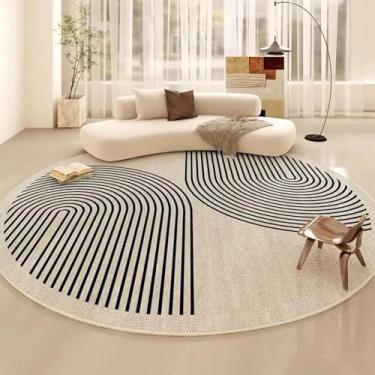 Imagem de Tapete redondo simples para sala de estar, quarto, escritório, sofá, mesa de centro, cama, cobertor, cadeira, tapete de chão (800 mm x 800 mm/verde)