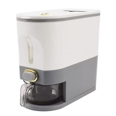 Imagem de Caixa de Cereais, Dispensador de Arroz que Economiza Espaço Em PP Hermético para Alimentos (Tamanho pequeno cinza)