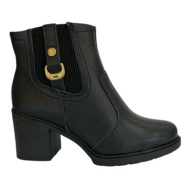 Imagem de Bota Dakota DO393 Feminino Preto em couro cano curto