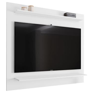 Imagem de Painel Para Tv Suspenso 50 Pol 120cm 2 Prateleiras Versa M24 Branco - Mpozenato