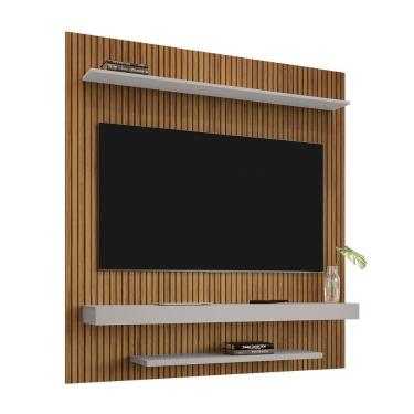 Imagem de Painel Sala Leme Para Tv Até 60 Polegadas Cinamomo Ripado Off White