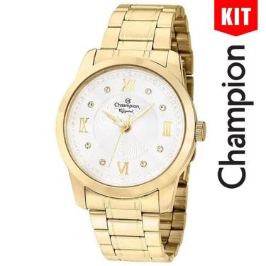 Imagem de Relógio Champion Kit Feminino Analógico Crystal Cn25289w