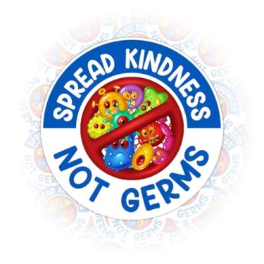 Imagem de Adesivo divertido para espalhar bondade e não germes, presente de microbiologia, germes, espalhar, bondade, não germes, laboratório, técnico, laboratório, semana, carro, decalque para laptop, garrafa