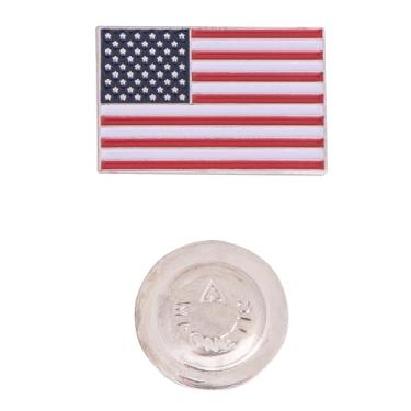 Imagem de Desert Cactus Broche de lapela da bandeira dos Estados Unidos da América Esmalte Feito de Metal Chapéu de Lembrança Masculino Feminino Patriótico Americano (Fecho Magnético - Prata), One Size, Níquel