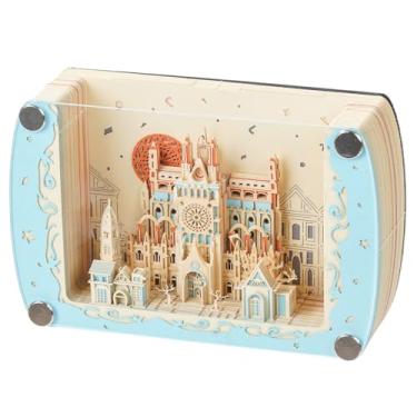 Imagem de Yioekaa Bloco De Notas Criativo 3D: Escultura Papel Do Castelo Praga Com Rasgo À Mão - Calendário Mesa Belas Artes, Modelo Estêncil Para Post-Its, 2025, Blocos Decoração Escritório E Estudo Em Casa