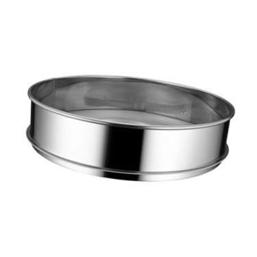 Imagem de IEUDNS Peneira de farinha de aço inoxidável, peneira de malha fina, utensílio de cozinha resistente para assar, pães, utensílios de cozinha criativos e, 30cm