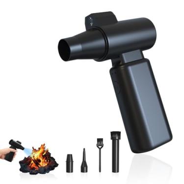 Imagem de HONKYOB Espanador De Ar Comprimido, Espanador De Ar Elétrico Com Luz Led, Soprador De Ar Recarregável, Mini Soprador De Ar Sem Fio Recarregável Para Teclado, Limpeza De Dispositivos Elétricos, Subs