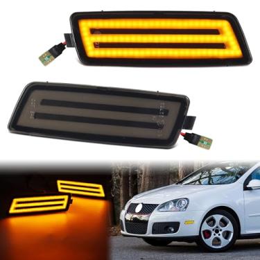 Imagem de Lente fumê âmbar LED frontal total para Volkswagen 2006-2009 MK5 Golf/GTI Rabbit 2005-2010 Jetta 2008 R32 2010-2014 MK6 Golf TDI Diesel Modelos