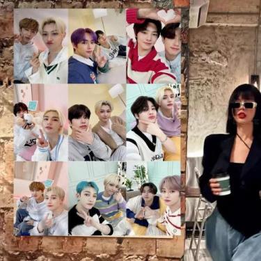 Imagem de Retro Stray Kids KPOP Poster Flag Studio Decoração De Interiores Vária