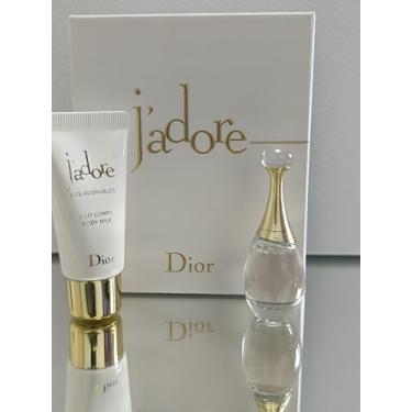 Imagem de Kit Coffret Viagem Dior Travel Perfume Jadore 5ml e Dior Eau De Parfum 5ml e Hidratante Corporal Lait Corps Body Milk 20ml Experimentação Miniatura Presente Namorados Mães