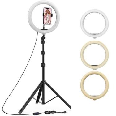 Imagem de LED Ring Light 10 polegadas com controle remoto, suporte para celular,