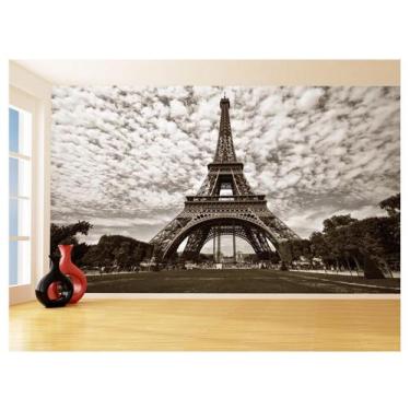 Imagem de Papel De Parede Paris Torre Eiffel Sol Nuvens 3,5M Ncd306 - Você Decor