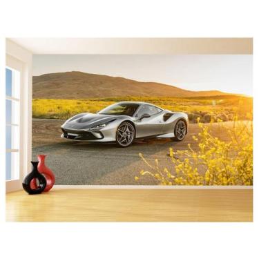 Imagem de Papel De Parede 3D Carro Ferrari Prata Sol Sport 3,5M Car98 - Você Dec