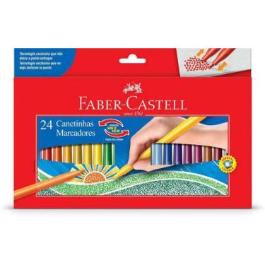 Imagem de Caneta Hidrográfica Faber-Castell Ponta Vai E Vem 24 Cores