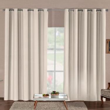 Imagem de Cortina Blackout Premium Corta Luz Total Com Isolamento Térmico E Acústico Tecido Durável Para Qualquer Ambiente(PALHA,6,00M x 2,80M)