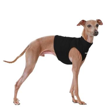 Imagem de D Doggy Star Italian Greyhound Clothes Summer Cooling Crop Top Camiseta Whippet para cães (GG, Coolcrop Black)