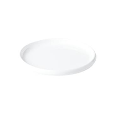 Imagem de Prato de prato frio de porcelana de imitação de melamina redonda de duas cores simples estilo nórdico - 20 cm branco