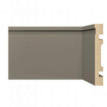 Imagem de Kit Rodapé de MDF 15 Barras Frisadas de 10cm x 2,40m Rende 36 Metros Moldufama Cinza Titanium