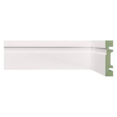 Imagem de Kit Rodapé de MDF 20 Barras Frisadas de 8cm x 2,40m Rende 48 Metros Moldufama Branco