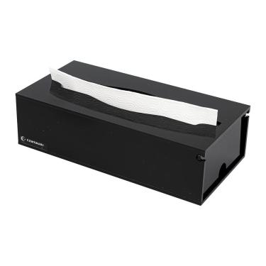 Imagem de Papeleira Toalheiro Acrílico Porta Toalhas Papel Interfolha Comercial Preto