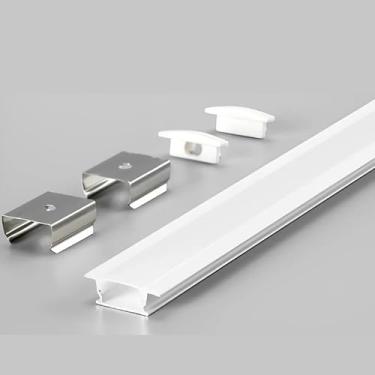 Imagem de Perfil De Led Embutir Slim 1 Metro Aluminio Para Marcenaria (Branco)