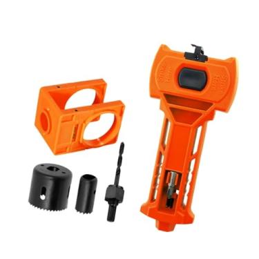 Imagem de IEUDNS Kit de instalação de fechadura de porta, kit de furo de fechadura ajustável para portas de madeira, Laranja