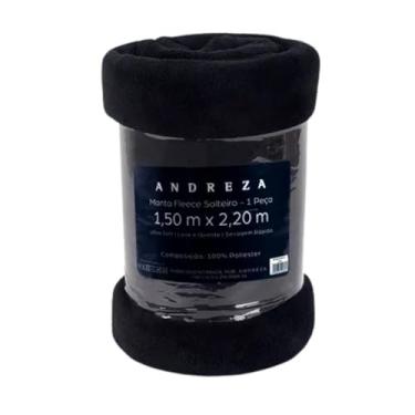 Imagem de Cobertor Solteiro Fleece, Microfibra, Preto, 1,50m x 2,20m