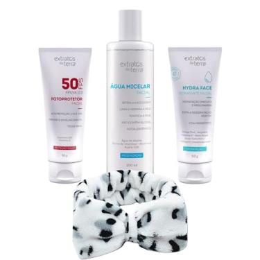 Imagem de Água Micelar 200 ml + Hydra Face 50 g + Fotoprotetor Facial FPS 50 – Limpeza, Hidratação e Proteção Avançada – Uso Diário Home Care
