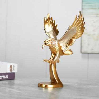 Imagem de Escultura de resina de águia, decoração de mesa de escritório, decoração de casa, estátua de águia voando, arte de resina artesanal, presente de inauguração de casa, águia nas ondas, decoração de