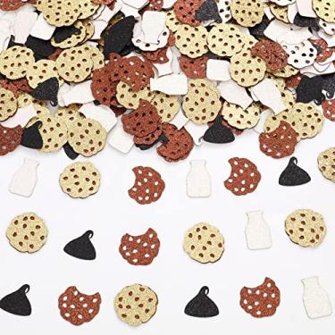 Imagem de Wonmelody Decorações De Confete Aniversário Com Biscoitos E Leite, 200 Peças Para Mesas, Sobremesas, Chá Bebê, Decoração Mesa Chocolate Adultos Crianças