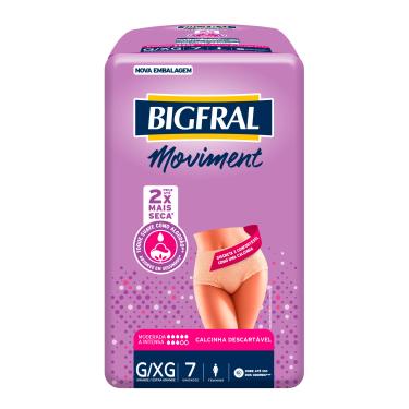 Imagem de Roupa Íntima Bigfral Moviment Feminina G/XG 7 Unidades