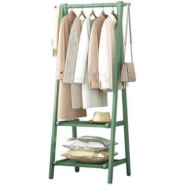 Imagem de Cabideiro De Madeira, Cabide Dobrável, Prateleira De Armazenamento, Cabideiro De Corredor Com Prateleiras Longas De 2 Níveis, Para Sala De Estar Quarto Corredor De Entr, Green, 66CM