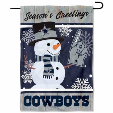 Imagem de Bandeira dupla face Dallas Cowboys Holiday Winter Snow Garden