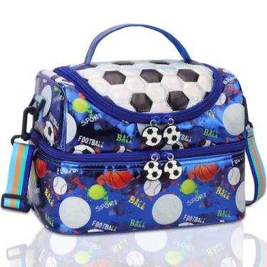 Imagem de RHCPFOVR Lancheira infantil – Lancheira térmica de dois andares para meninos e meninas, lancheira lavável e reutilizável para crianças pequenas para escola e creche