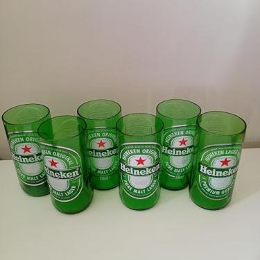 Imagem de Copos Artesanais Ecológicos de Garrafas Longneck de Vidro Verde, Coleção, Presente Único, Brindes e Sustentável