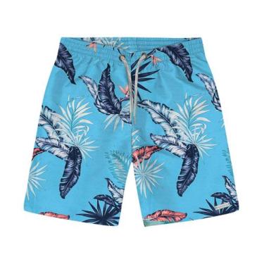 Imagem de Bermuda Infantil Folhagem Rovitex Kids Azul, 1, Azul