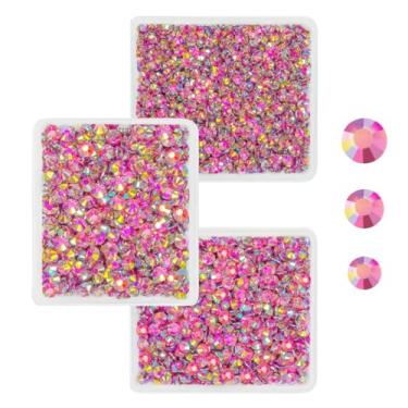 Imagem de qiipii Strass De Resina Rosa Ab Para Artesanato 3 Mm 4 5 Pedras Planas Quentes Aço Inoxidável 10 16 20 Diamantes Vermelhos Cristais Preciosas Pingentes Unhas Rosto Olhos Maquiagem Copos Garrafas Sap