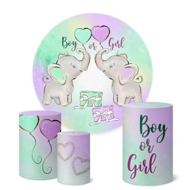 Imagem de Trio Capas Cilindro + Painel Redondo 1,50m Cha Revelaçao (K1CHR011)