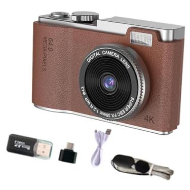 Imagem de BaotyJie Câmera digital compacta infantil com tela giratória e acessórios para fotografia, luz de preenchimento integrada, 4,6 x 2,5 x 1,1 polegadas, 4K HD 48, Marrom Escuro