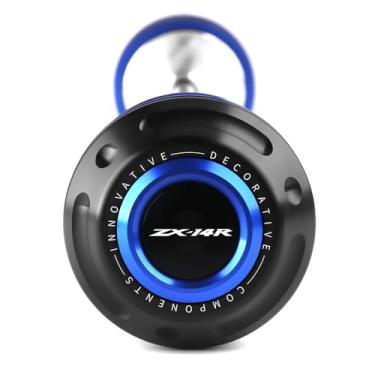 Imagem de GOXMOTO Proteção contra queda da roda do garfo do eixo dianteiro da motocicleta CNC compatível com K.AWASAKI Ninja ZX14R 2012-2020 2021 2022 2023 2024 ZX-14R ZX 14R Acessórios (azul)