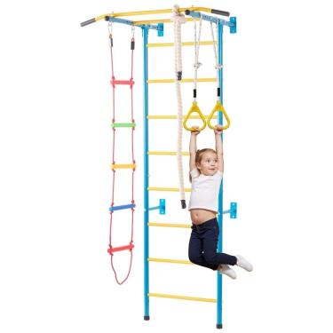 Imagem de VEVOR Indoor Jungle Gym para Crianças, Conjunto de Escalada 5 em 1 com Escada Sueca de Aço Carbono, Escada de Parede, Barra de PullUp,