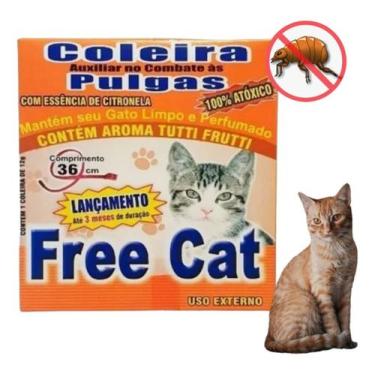 Imagem de Coleira Anti Pulga Gato Free Cat - Duração Até 3 Meses - coleira antip