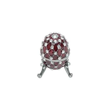 Imagem de PORTA JOIAS DE ZAMAC FABERGÉ VERMELHO 5X6cm