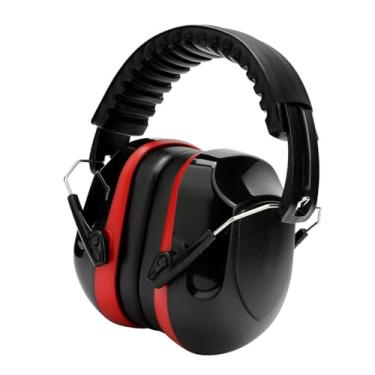 Imagem de Esquirla Protetor auricular com redução de ruído, ajustável, confortável, à prova de som, protetor auricular para marcenaria, eventos, oficina, corte de grama, Vermelho