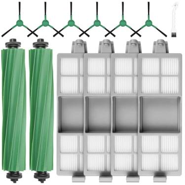 Imagem de KTNAid 13 peças de substituição compatíveis com iRobot Roomba 205 DustCompactor Aspirador de pó Robô, kit de acessórios inclui 2 escovas principais, 4 filtros, 6 escovas laterais, 1 ferramenta de