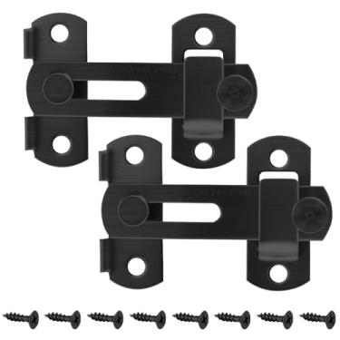Imagem de YDAJIURI Fechadura de porta de celeiro deslizante de 10 cm, trava de porta resistente para privacidade - preto fosco - para portas de correr, armários, cercas - 1 pacote