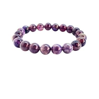 Imagem de Pulseira Pedra Natural Ametista 8mm – 18cm | Unissex, Artesanal, Proteção Espiritual e Intuição